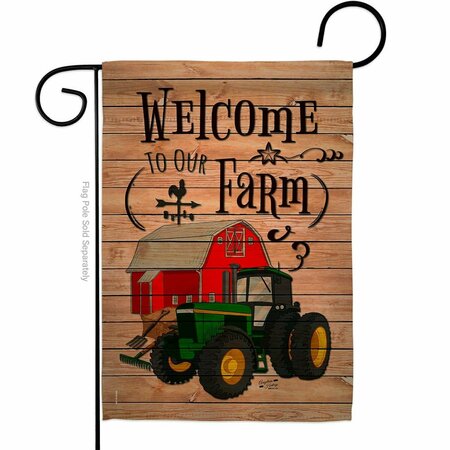 PATIO TRASERO Welcome to our Farm Country Living Primitive 13 x 18.5 in. Double-Sided  Vertical Garden Flags for PA4069930